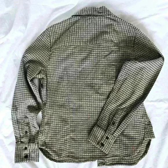 😍 NWT 😍 Banana Republic Womens Cotton Flannel Shirt, Black/Tan/Cream, Size S - Picture 4 of 8